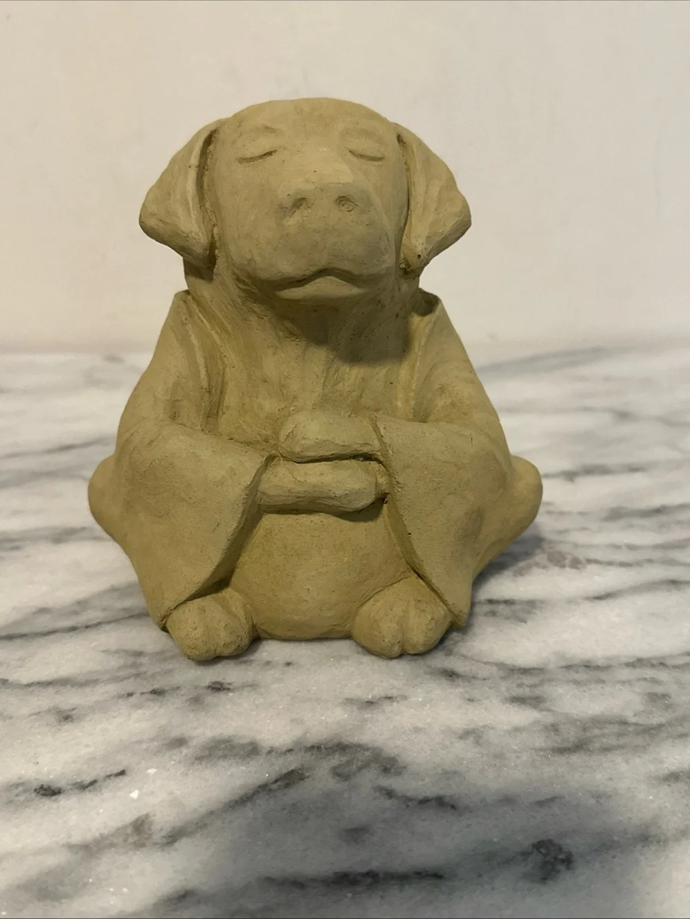 Meditating Dog garden Statue - Tan